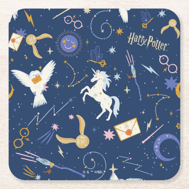 HARRY POTTER™ Summer Solstice Icon Pattern Square Paper Coaster (Front)