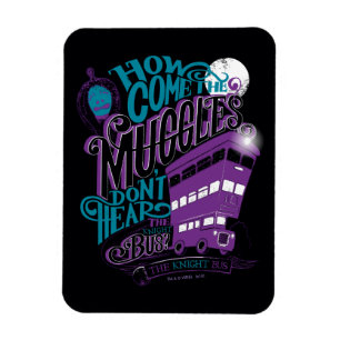 Harry Potter   The Knight Bus Typography Graphic Magnet