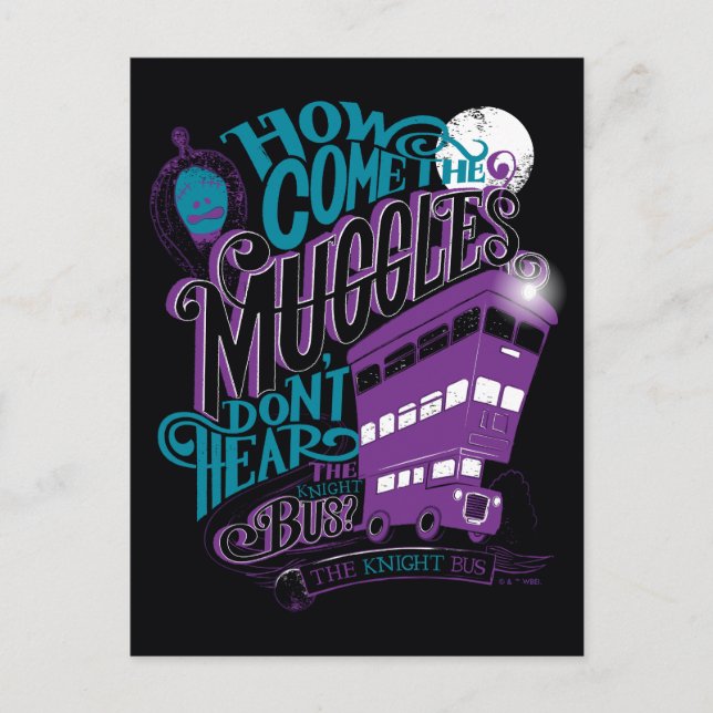 Harry Potter | The Knight Bus Typography Graphic Postcard (Front)