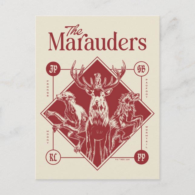 HARRY POTTER™ The Marauders Animagus Graphic Postcard (Front)