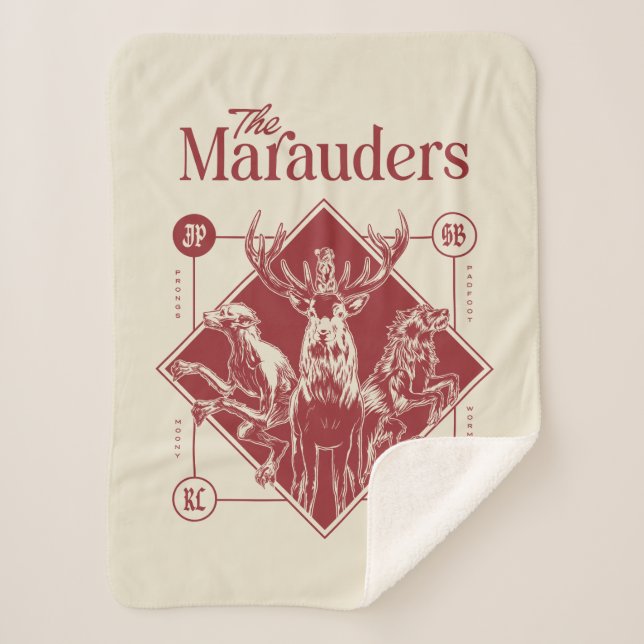 HARRY POTTER™ The Marauders Animagus Graphic Sherpa Blanket (Front)