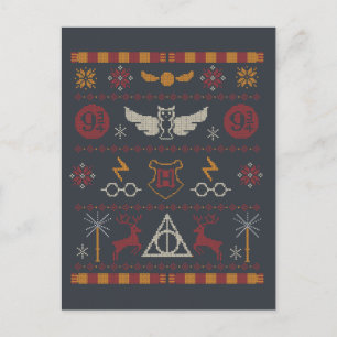 HARRY POTTER™ Themed Cross-Stitch Pattern Holiday Postcard