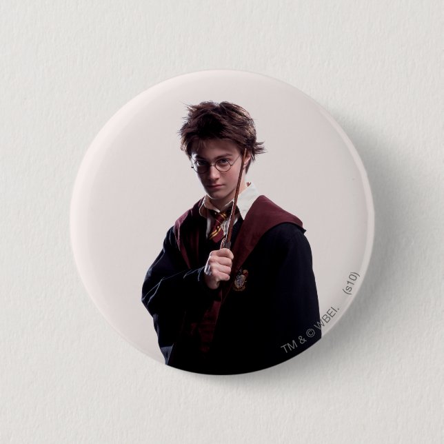 Harry Potter Wand Raised 2 Inch Round Button (Front)