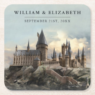 Harry Potter Wedding Hogwarts Castle Square Paper Coaster