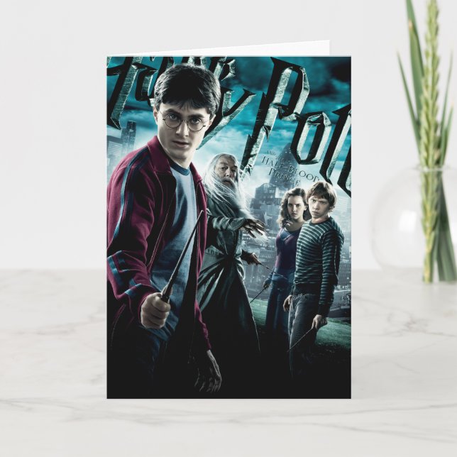 Harry Potter with Dumbledore, Ron, and Hermione Card (Front)
