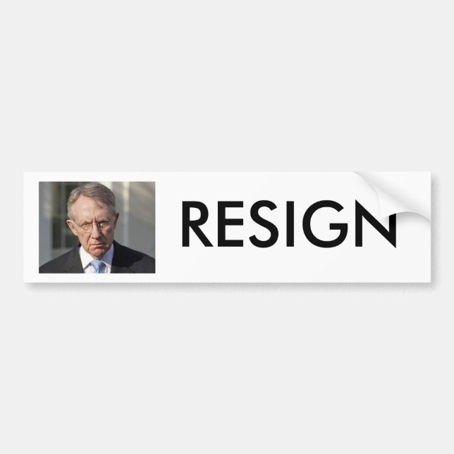 HARRY REID RESIGN BUMPER STICKER (Front)