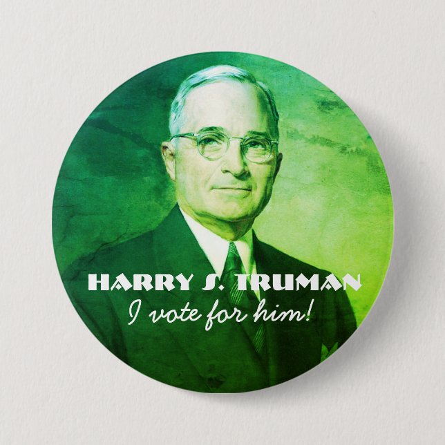 Harry S. Truman 3 Inch Round Button (Front)
