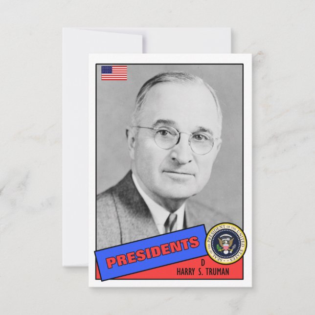 Harry S. Truman Baseball Card (Front)