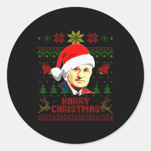 Harry S Truman Funny Christmas  Classic Round Sticker