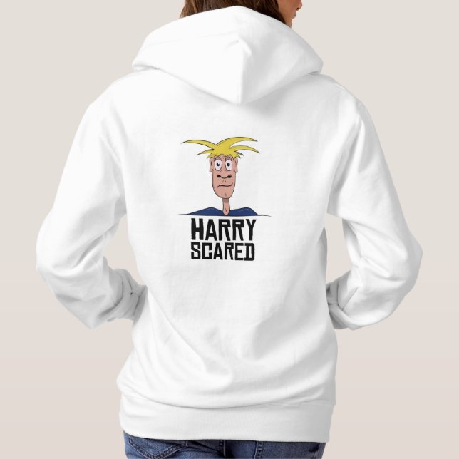 Harry Scared Women's White Hoodie (Back)