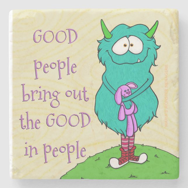Harry the Monster w/quote, stone coaster (Front)