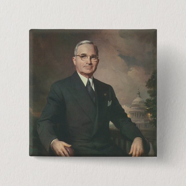 Harry Truman 2 Inch Square Button (Front)