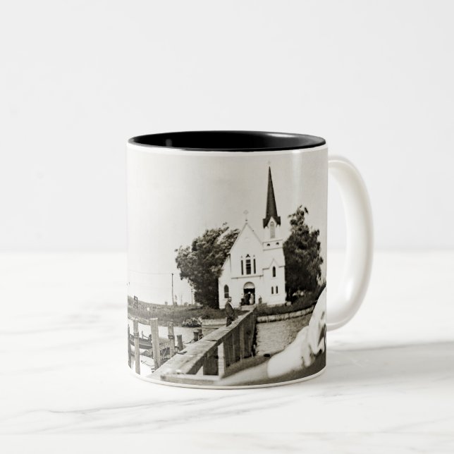 Harsens Island Michigan St Marks Church 1925 view Two-Tone Coffee Mug (Front Right)
