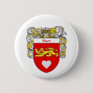 Hart Coat of Arms/Family Crest (Mantled) 2 Inch Round Button