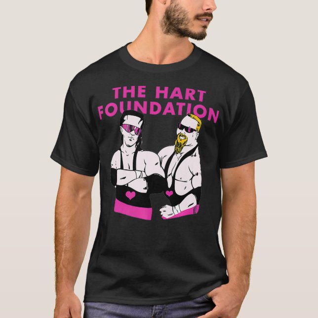 Hart Foundation Wrestling Premium T-Shirt (Front)