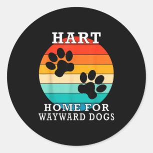 Hart Home For Wayward Dogs Family Name  Classic Round Sticker