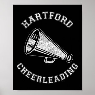 Hartford Cheer Distressed Retro 90's Cheerleader Poster