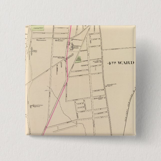 Hartford, Connecticut 2 Inch Square Button (Front)