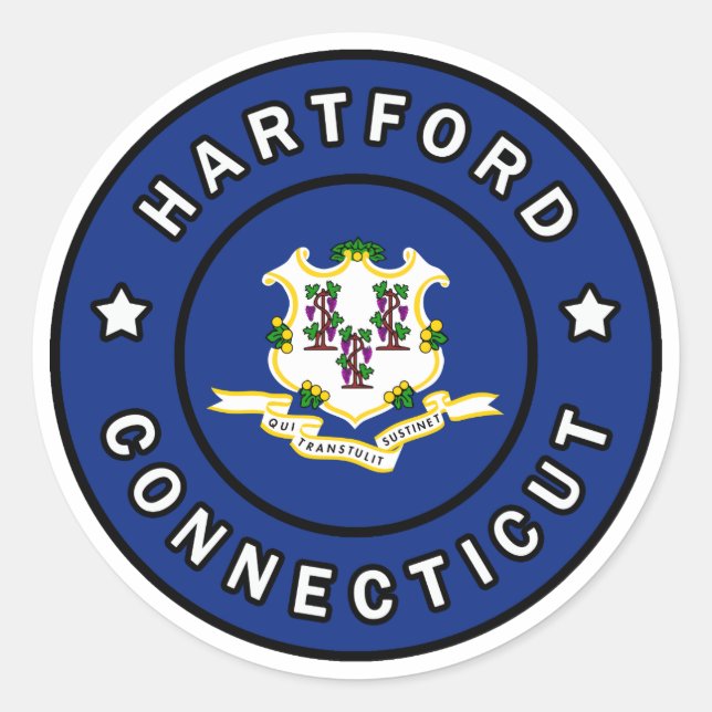 Hartford Connecticut Classic Round Sticker (Front)