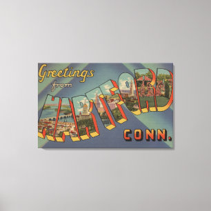 Hartford, Connecticut - Large Letter Scenes Canvas Print