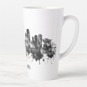 Hartford Connecticut Skyline BW Latte Mug