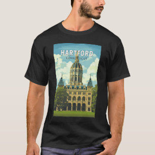 Hartford Connecticut Travel Art Vintage T-Shirt