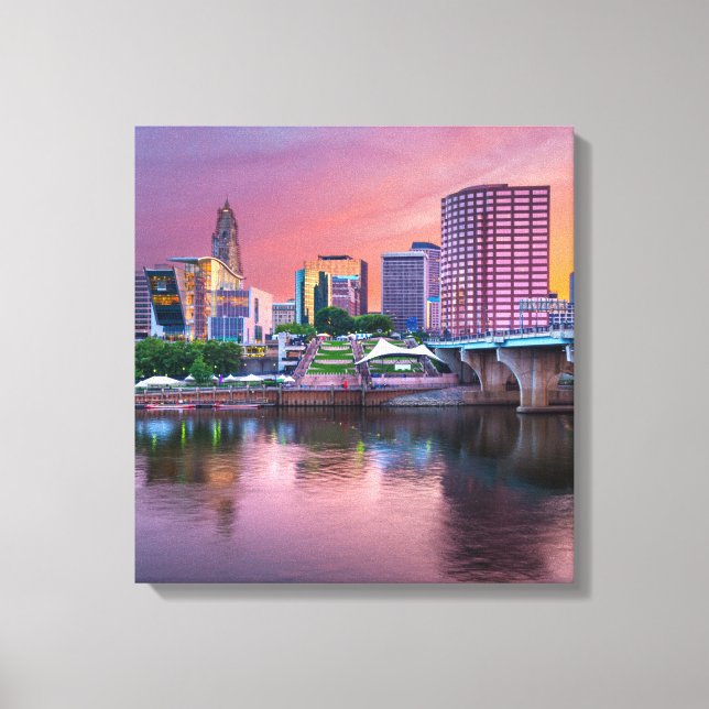 Hartford Connecticut Wrapped Canvas 16.80 X 17.50" (Front)