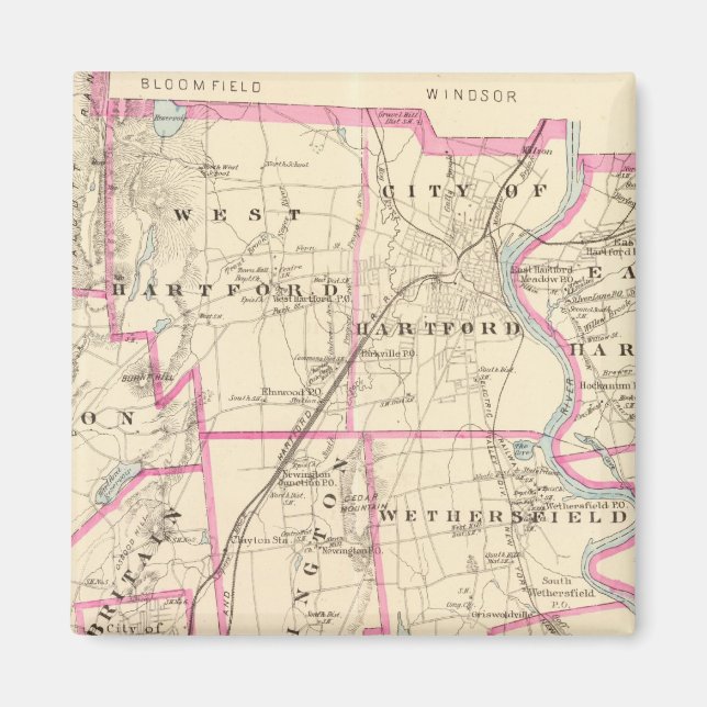 Hartford County Connecticut Magnet (Front)