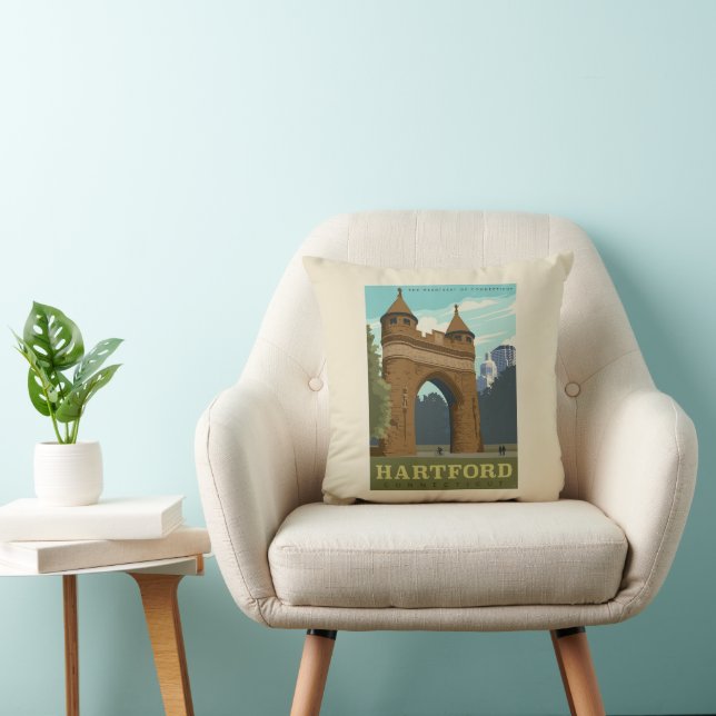 Hartford, CT Throw Pillow (Chair)