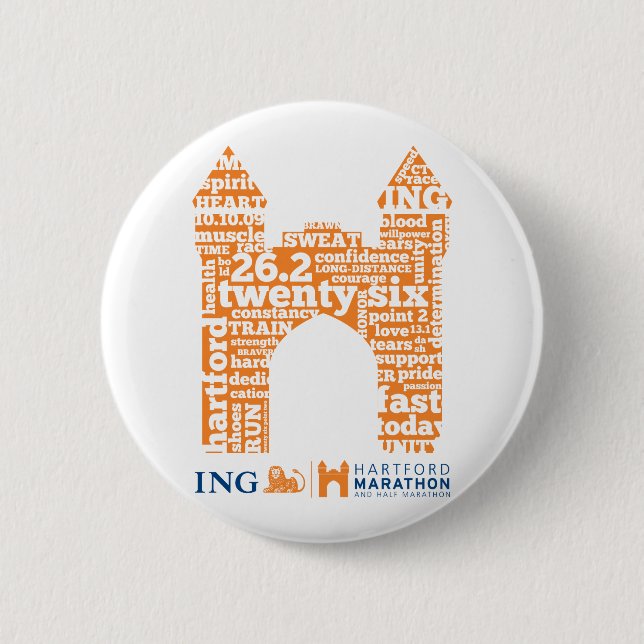 Hartford Marathon: Arch 2 Inch Round Button (Front)