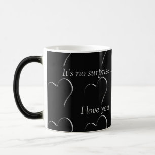 Harts design with message morphing mug