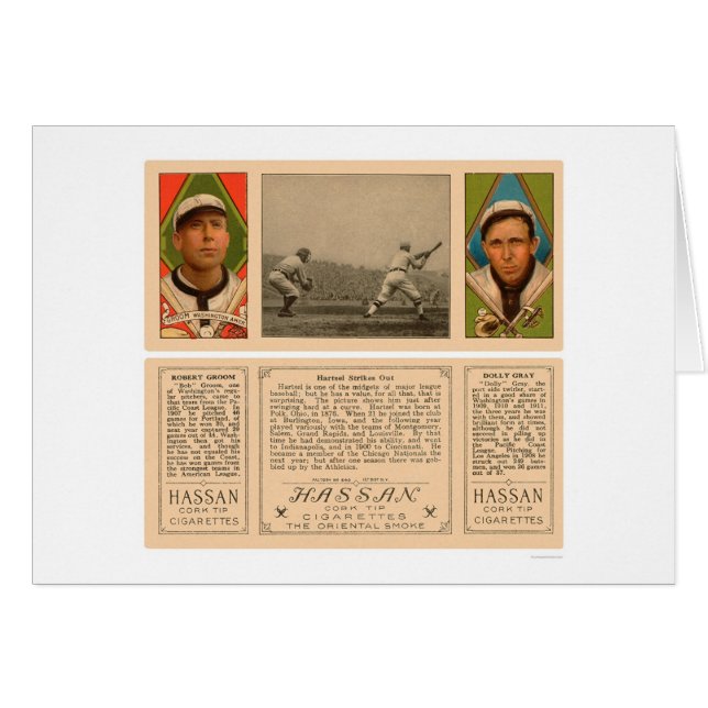 Hartsel Strikes Out Baseball 1912 (Front Horizontal)