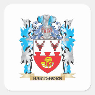 Hartshorn Coat of Arms - Family Crest Square Sticker