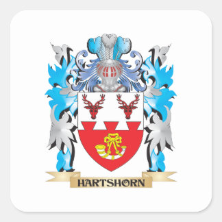 Hartshorn Coat of Arms - Family Crest Square Sticker