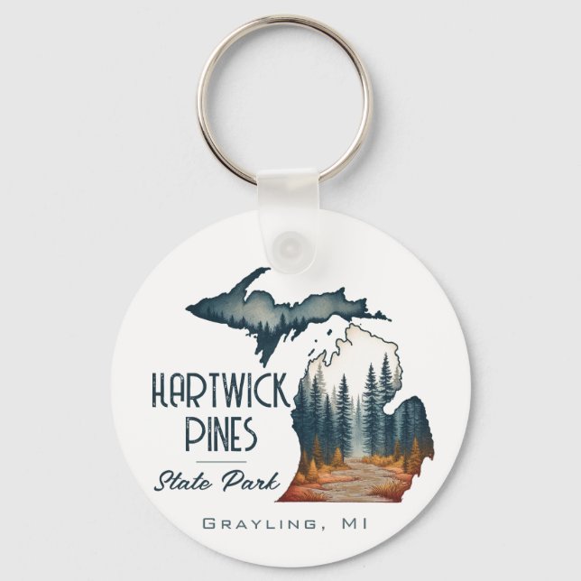 Hartwick Pines State Park Souvenir Gift Keychain (Front)