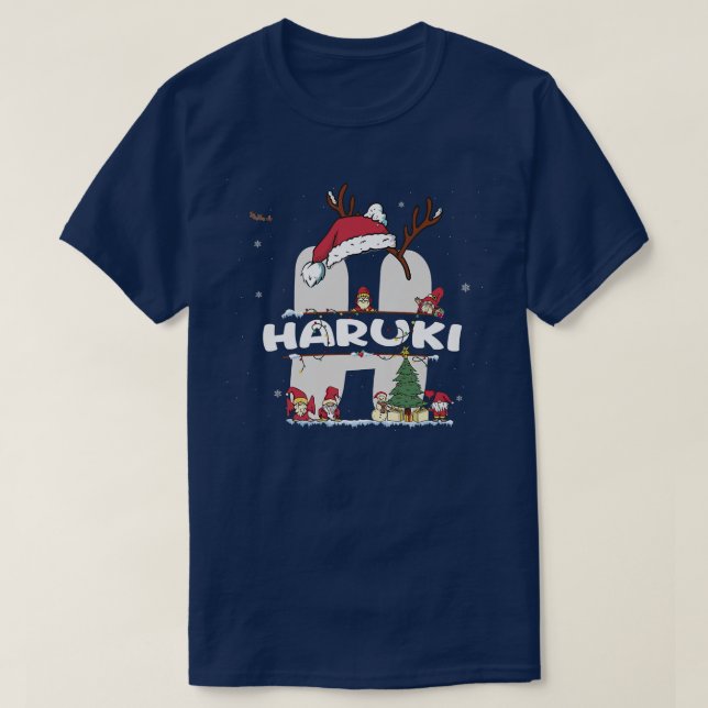 Haruki Christmas  w Haruki Name for funny Xmas  T-Shirt (Design Front)
