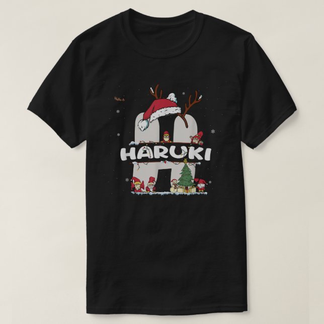 Haruki Christmas  w Haruki Name for funny Xmas  T-Shirt (Design Front)
