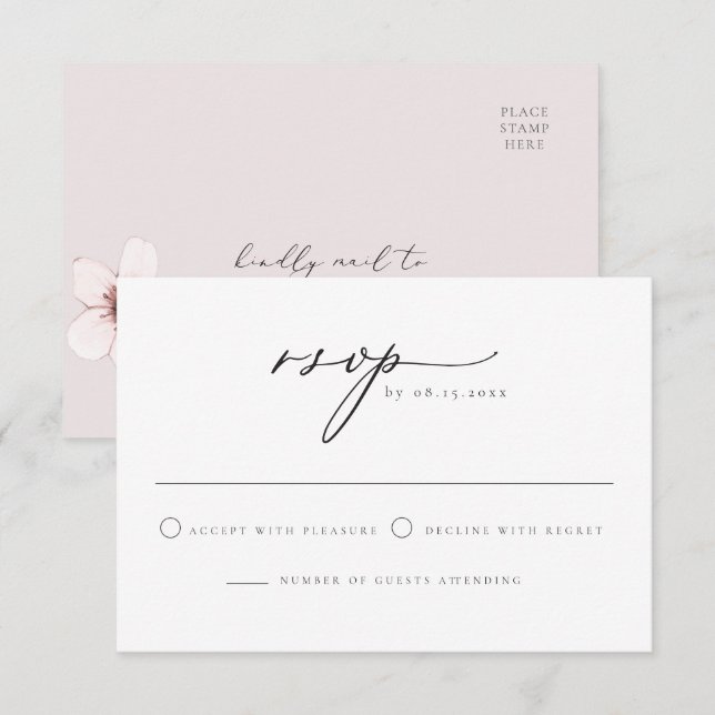 HARUMI Elegant Sakura Cherry Blossom Postcard RSVP (Front/Back)