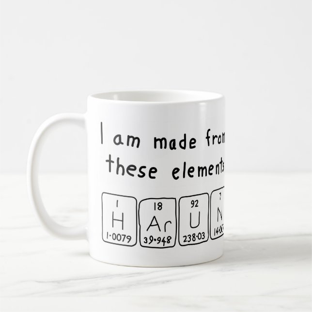 Harun nom de table périodique mug (Gauche)