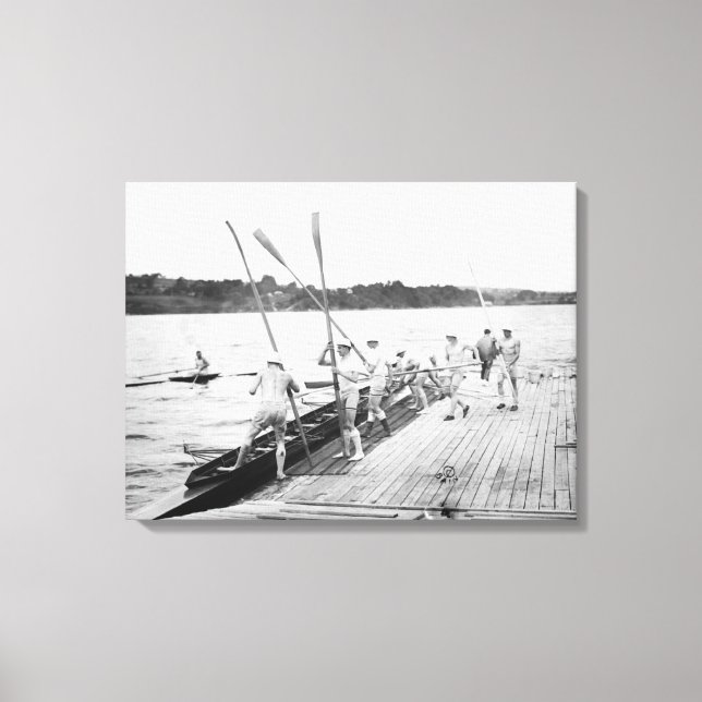 Harvard University Rowing Crew Team Photograph Canvas Print (Front)