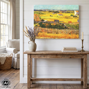 Harvest at La Crau, Montmajour by Vincent van Gogh Canvas Print