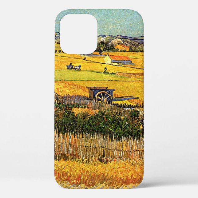 Harvest at La Crau, Montmajour by Vincent van Gogh Case-Mate iPhone Case (Back)