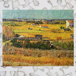 Harvest at La Crau, Montmajour by Vincent van Gogh Jigsaw Puzzle