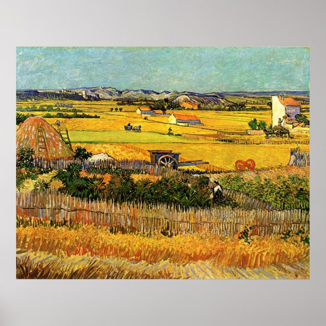Harvest at La Crau - van Gogh Poster (Front)