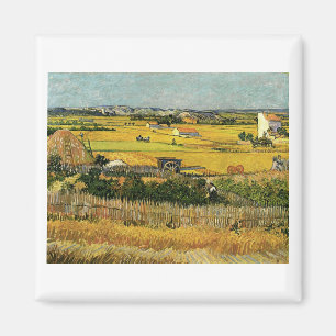 Harvest at La Crau, Vincent Van Gogh Magnet