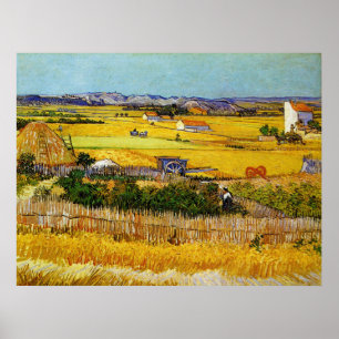 Harvest at La Crau, Vincent Van Gogh Poster