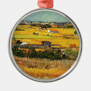 Harvest at La Crau, with Montmajour... Metal Ornament