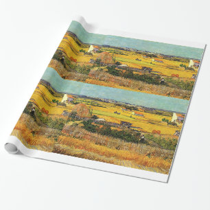 Harvest at La Crau, with Montmajour... Wrapping Paper