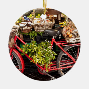 Harvest Bicycle Ceramic Ornament