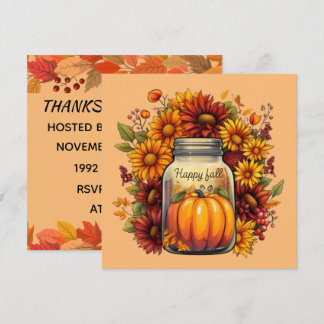 HARVEST BLESSING JAR THANKSGIVING INVITATION CARD